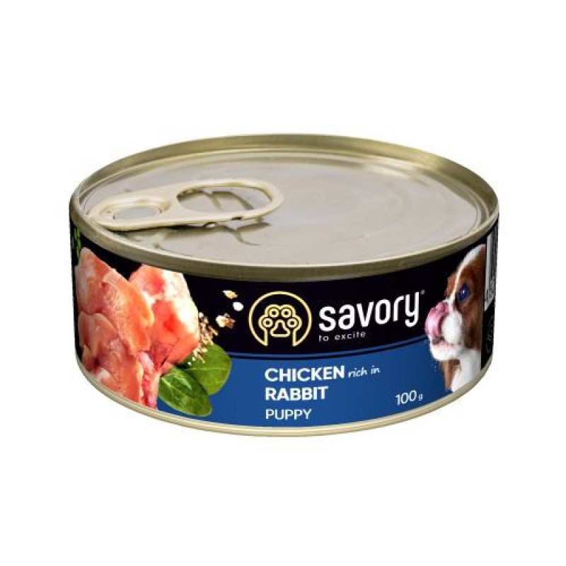 Savory Dog All breeds Puppy Rabbit Chicken для щенків з курицею і кроликом 100 г