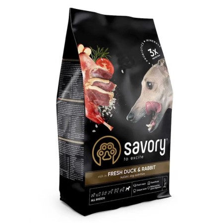 Savory All Breeds Duck Rabbit для собак с уткой и кроликом 3 кг