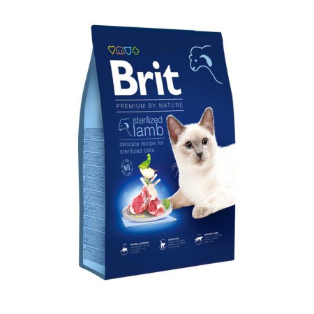 Brit Premium Sterilised Lamb для стерилизованных кошек с ягненком  8 кг