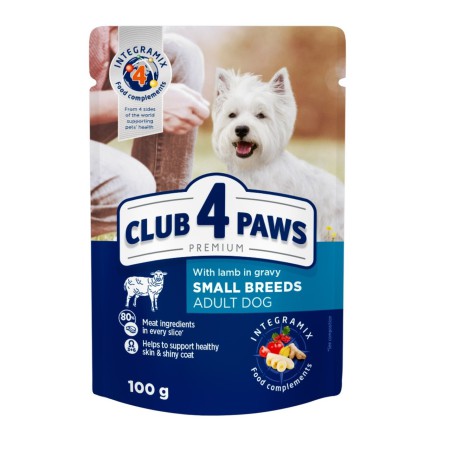 Клуб 4 Лапи Premium Small Breeds Lamb 24х100 г для собак з ягням в соусі