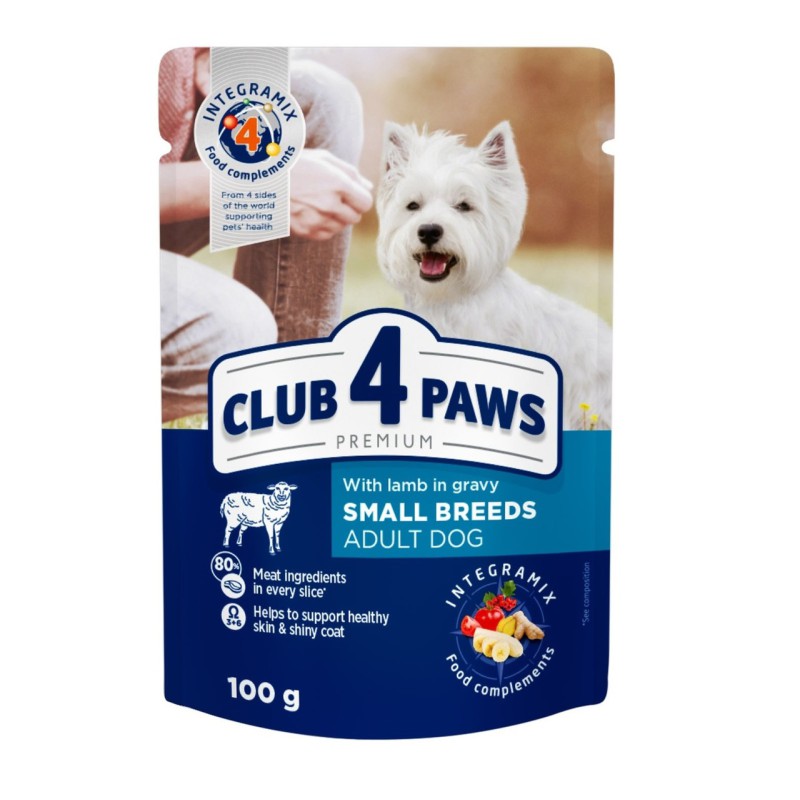 Клуб 4 Лапы Premium Small Breeds Lamb 24х100 г для собак с ягненком в соусе