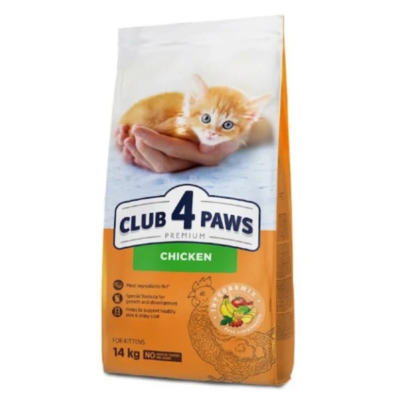 Клуб 4 Лапи Premium Kitten Chicken 14 кг сухий корм для кошенят з куркою
