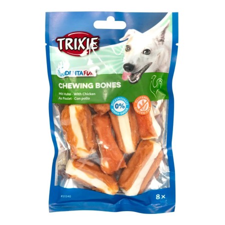 Ласощі для собак Trixie Кістка для чищення зубів Denta Fun з куркою 5 см 8 шт. 120 г (31340)