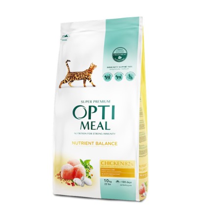 Optimeal Chicken 10 кг сусхий корм для кішок з м'ясом курки
