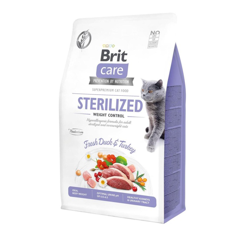 Brit Care GF Sterilised Weight Control 400 г сухий корм для стерилізованих кішок з качкою