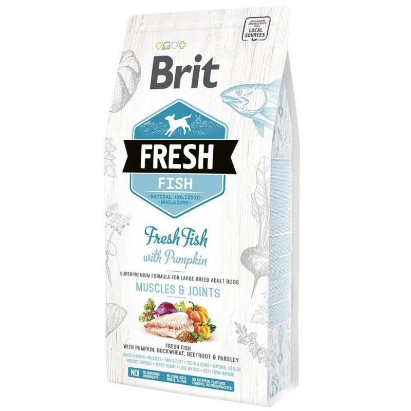 Brit Fresh Fish Pumpkin Adult Large 12 кг сухий корм для собак великих порід з рибою та гарбузом
