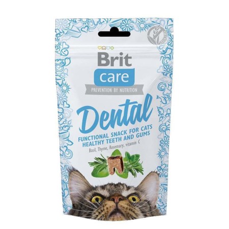 Лакомство Brit Care Dental для поддержания здоровья зубов у кошек 50 г