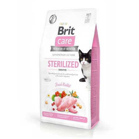 Brit Care Cat GF Sterilised Sensitive Rabbit 2 кг сухой корм для стерилизованных кошек с кроликом 2 кг
