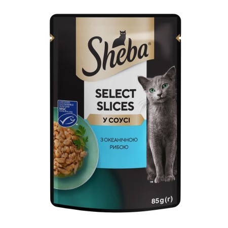 Sheba Slices для кішок з океанічною рибою в соусі 28х85 г