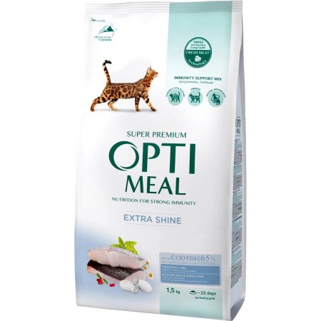 Optimeal Cod Fish 1.5 кг сухой корм для кошек со вкусом трески