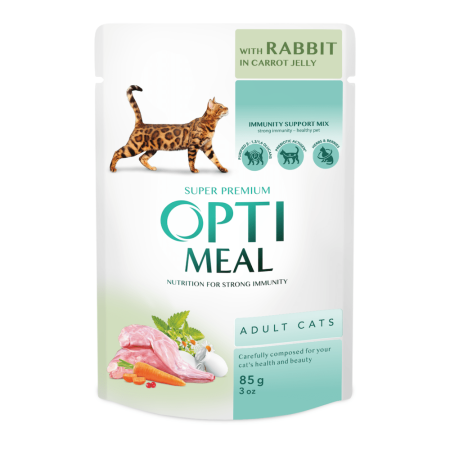 Optimeal Rabbit in Carrot Jelly з кроликом у морквяному желі для котів 85 г