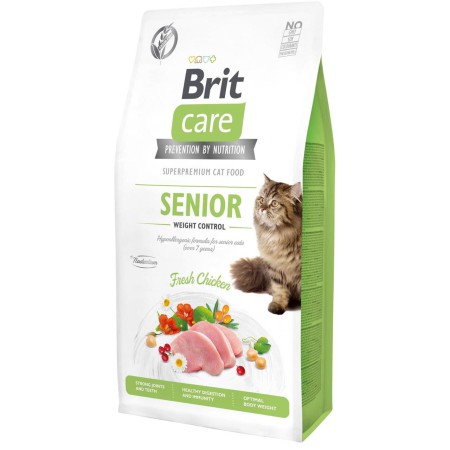 Brit Care GF Senior Weight Control 7 кг сухой корм для пожилых кошек с курицей
