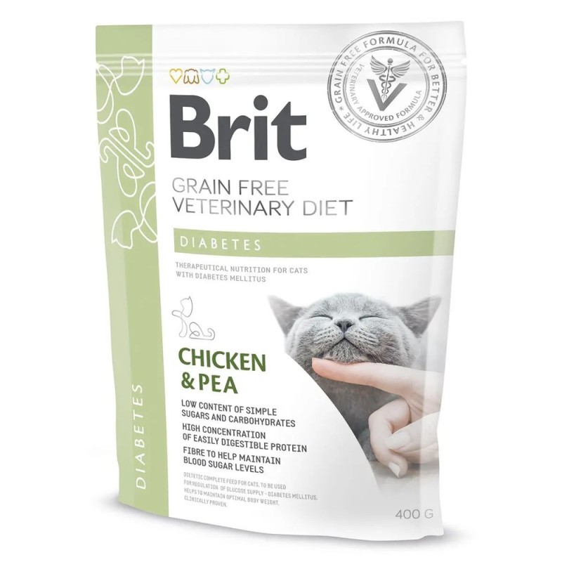 Brit VD Cat Diabetes 400 г сухий корм для кішок з куркою