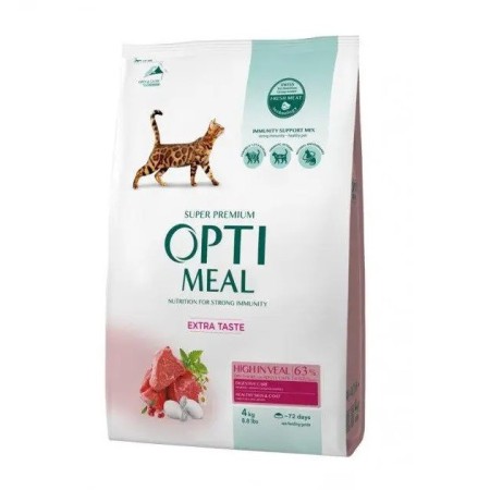 Optimeal High In Veal 4 кг сухий корм для кішок з телятиною