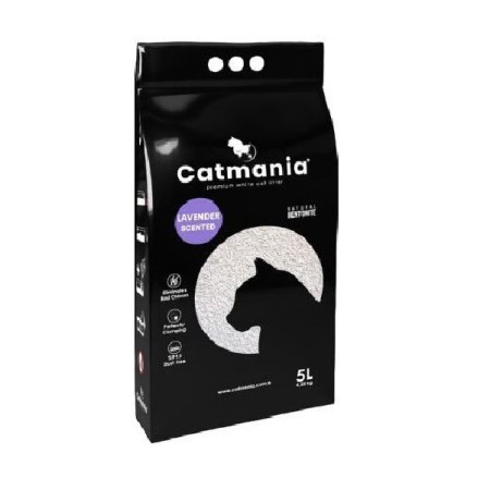 Бентонітовий наповнювач Catmania для кішок з лавандою лаванда, фіолетові гранули 5 л 4.25 кг