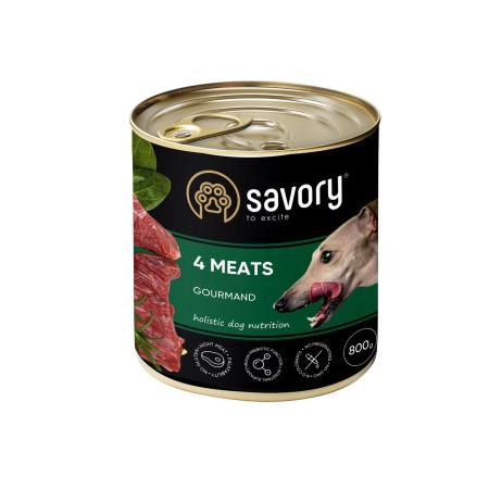 Savory Dog Gourmand 4 Meats для собак 4 мяса 800 г