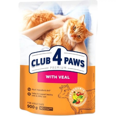 Клуб 4 Лапи Premium Veal 900 г сухий корм для кішок з телятиною