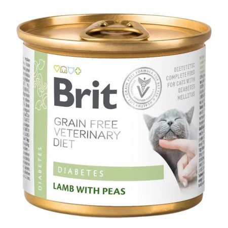 Brit VD Diabetes Cat Cans 200 г для кішок з ягням та горохом
