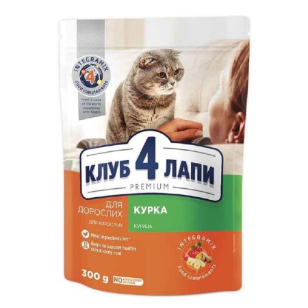 Клуб 4 Лапи Premium Chicken 300 г сухий корм для кішок з куркою