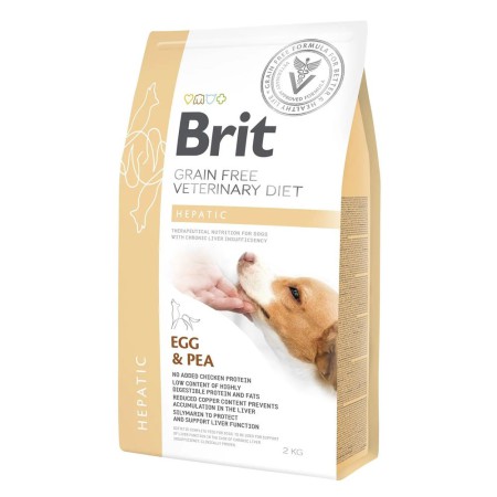 Brit VD Hepatic Dog 2 кг сухий корм для собак з яйцем, горохом, бататом та гречкою
