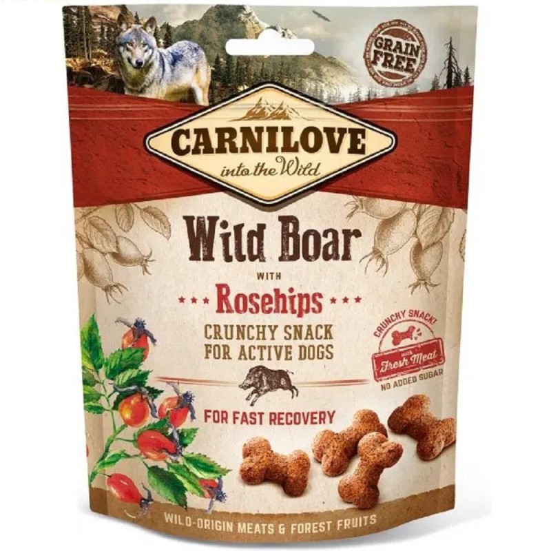 Ласощі для собак Carnilove Dog Crunchy Snack, дикий кабан та шипшина 200 г (100407)