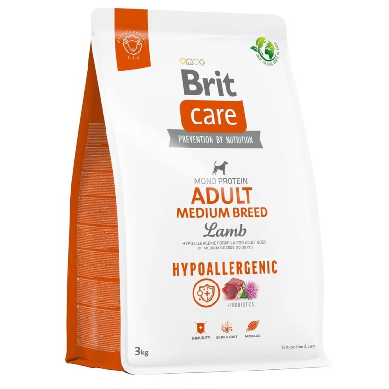 Brit Care Medium Hypoallergenic Breed Lamb 3 кг сухой корм для собак с ягненком