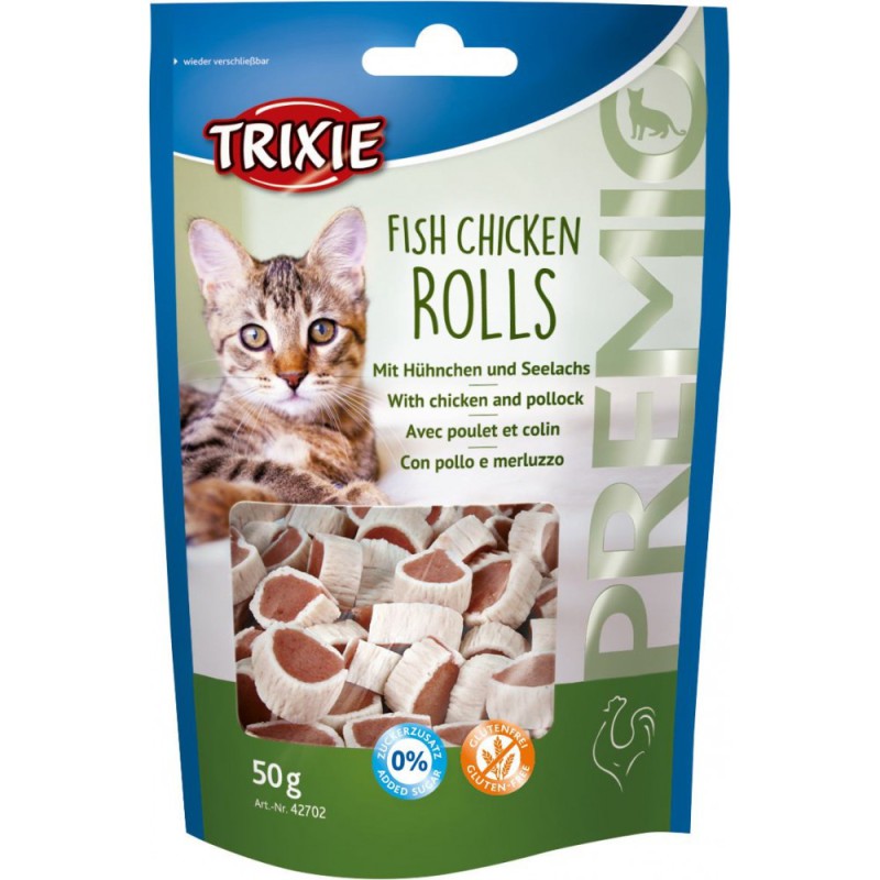 Лакомство Trixie Premio Fish Chicken Rolls для кошек с курицей и минтаем, 50 г