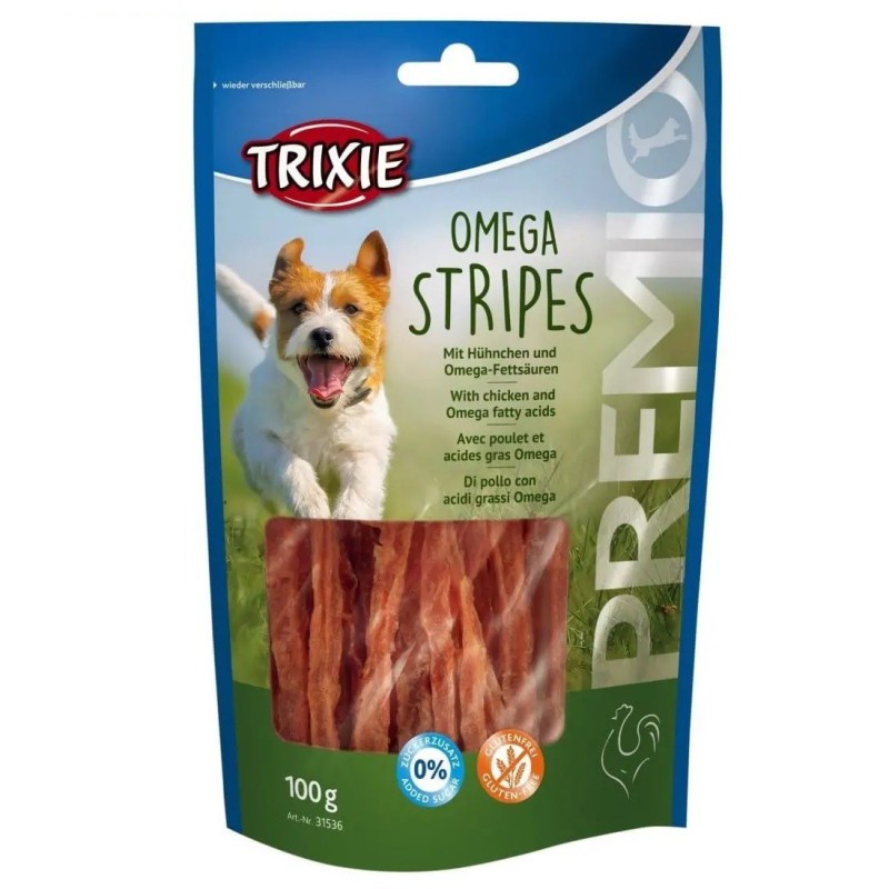 Лакомство для собак Trixie Premio Omega Stripes, с курицей, 100 г (31536)