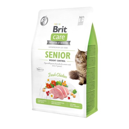 Brit Care GF Senior Weight Control 2 кг сухой корм для пожилых кошек с курицей