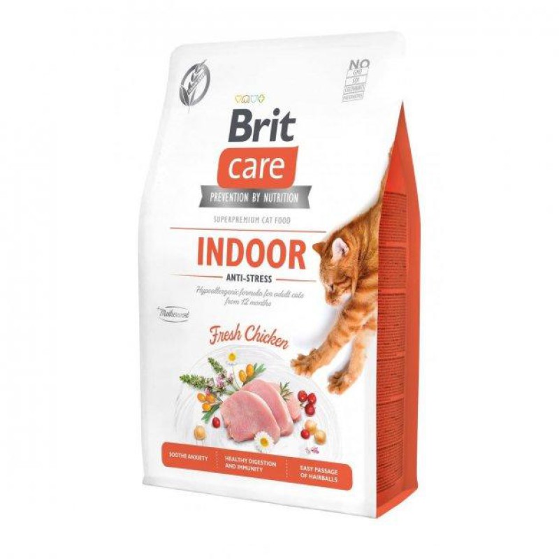 Brit Care Cat Grain Free Indoor Anti-Stress 7 кг сухий корм для кішок з куркою