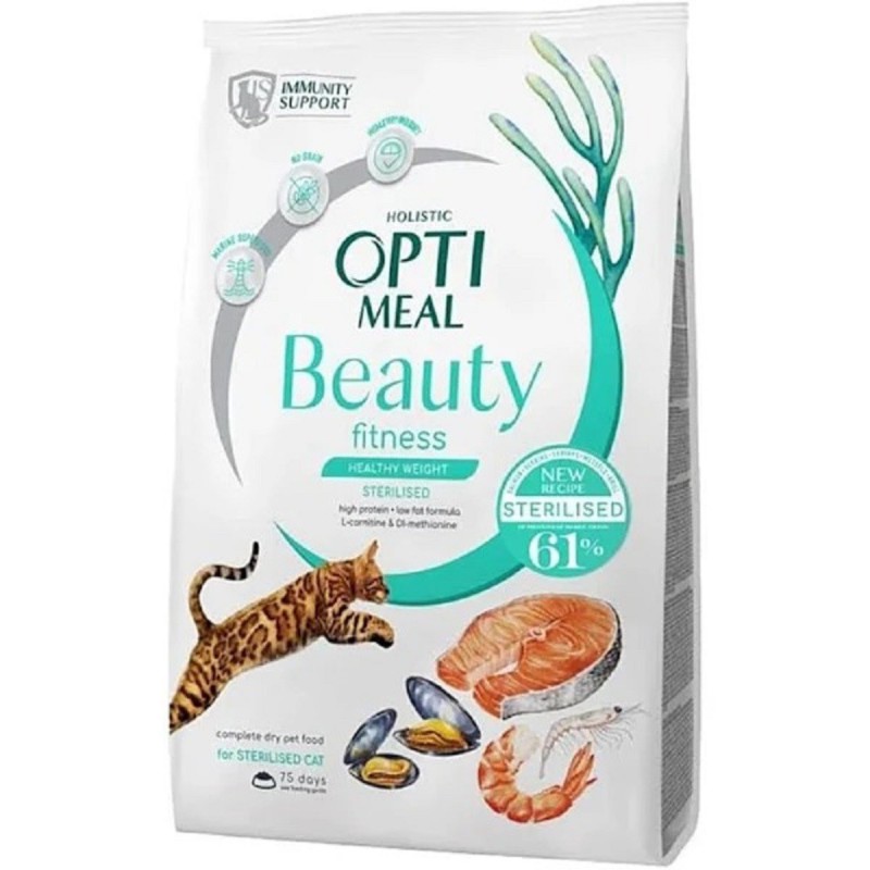 Optimeal Cat Beauty Fitness Sterilised 1.5 кг сухий корм для стерилізованих кішок з морепродуктів