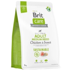 Brit Care Dog Sustainable Adult Medium Breed Chicken з куркою та комахами 3 кг