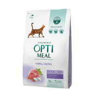 Optimeal Duck Hairball Control 4 кг сухой корм для выведения комков шерсти для кошек с уткой