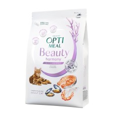 Optimeal Cat Beauty Harmony Calming 1.5 кг сухой корм мягкий успокаивающий эффект для кошек из морепродуктов