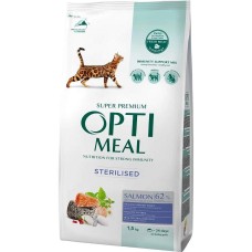 Optimeal Cat Adult Sterilised Salmon 700 г сухой корм для стерилизованных кошек с лососем