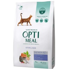 Optimeal Cat Adult Sterilised Salmon 4 кг сухой корм для стерилизованных кошек с лососем