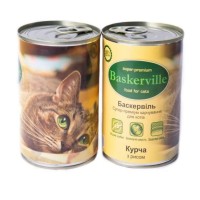 Вологий корм Baskerville для кішок курча з рисом 400 г