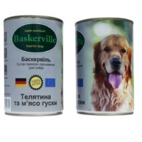 Вологий корм для собак Baskerville телятина та м'ясо гусака 800 г