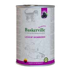 Baskerville Super Premium Lachs Mit Brombeeren Лосось з ожиною для кошенят 400 г
