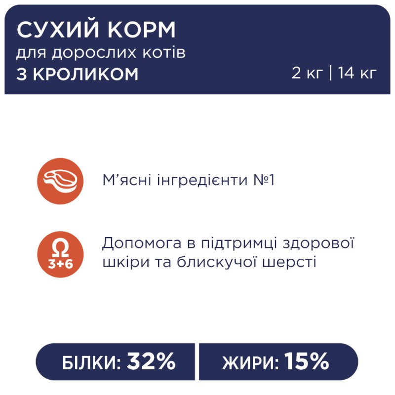 Клуб 4 Лапи Premium Rabbit 14 кг сухий корм для кішок з кроликом