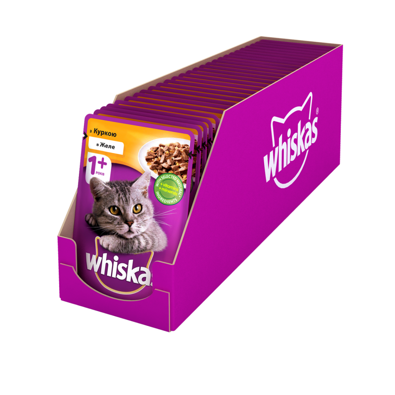Whiskas пауч для кішок курка в желе 28*85 г