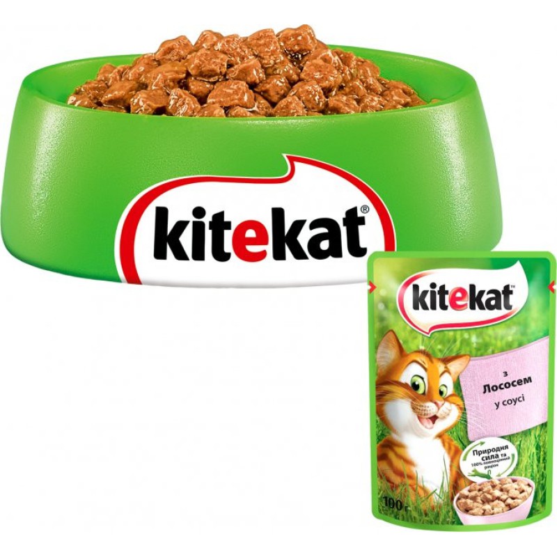 Kitekat пауч для кішок з лососем у соусі 28*85 г