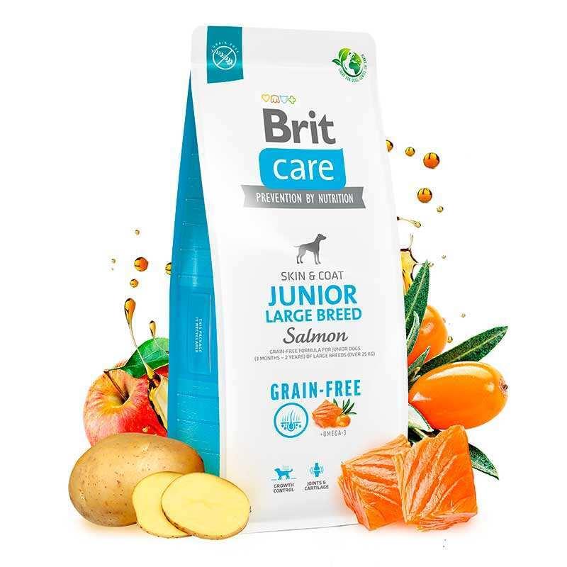 Brit Care GF Junior Large Breed Salmon та Potato 3 кг сухий корм для цуценят з лососем