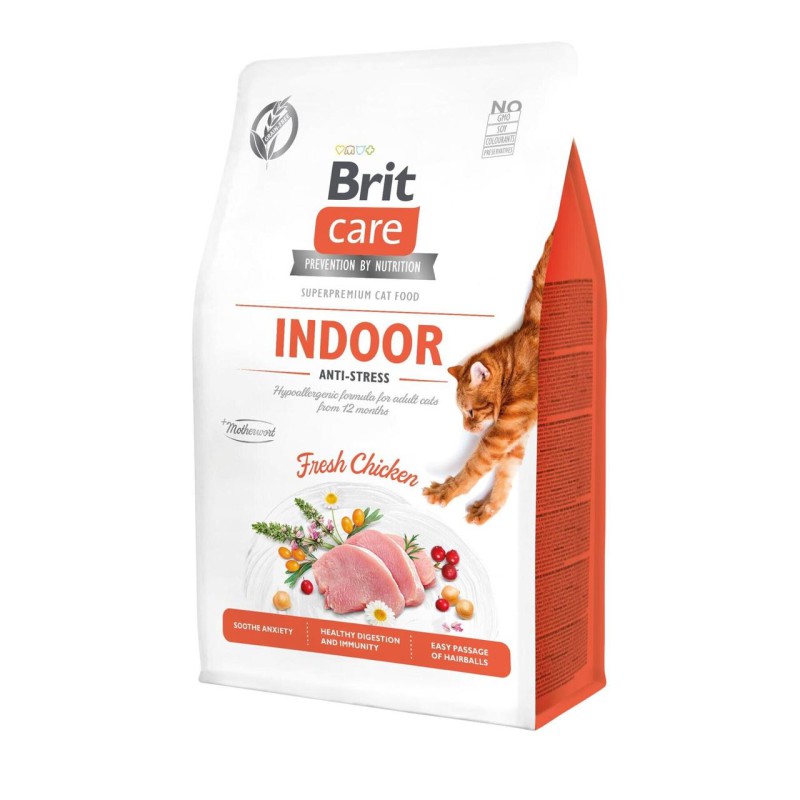 Brit Care Cat Grain Free Indoor Anti-Stress 400 г сухий корм для кішок з куркою