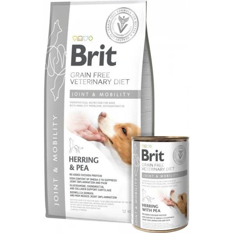 Brit VD Mobility Dog 12 кг сухий корм для собак з оселедцем та горохом