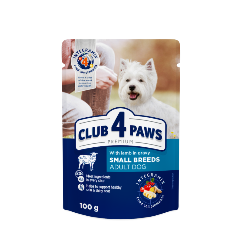 Клуб 4 Лапы Premium Small Breeds Lamb 24х100 г для собак с ягненком в соусе