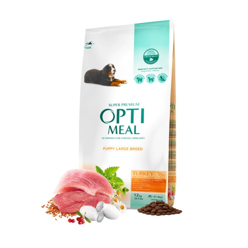 Optimeal Puppy Large Turkey 12 кг сухий корм для цуценят великих порід індичка