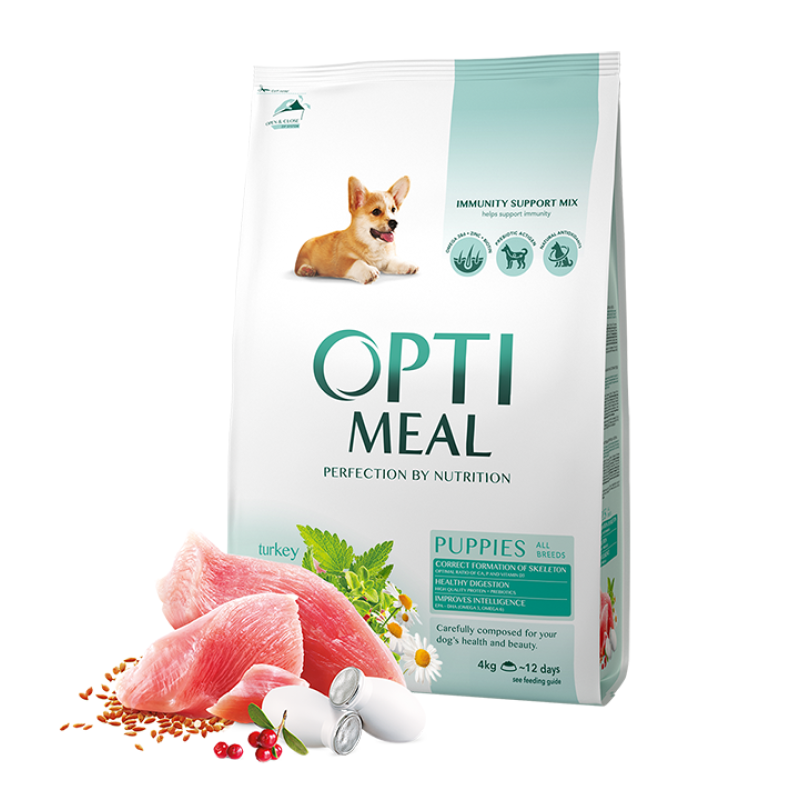 Optimeal Puppies 4 кг сухой корм для щенков с индейкой