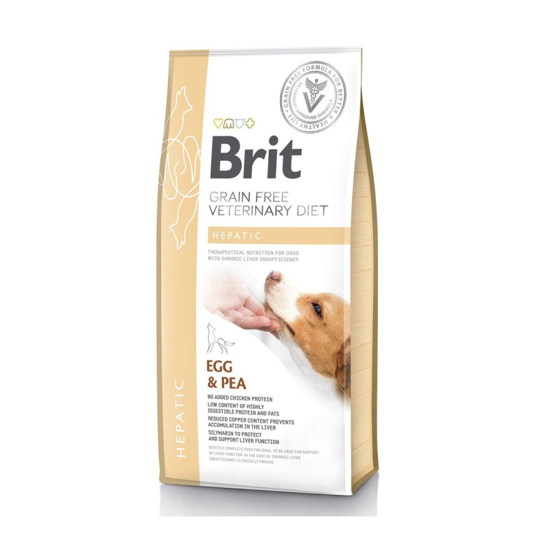 Brit VD Hepatic Dog 12 кг сухий корм для собак з яйцем, горохом, бататом та гречкою