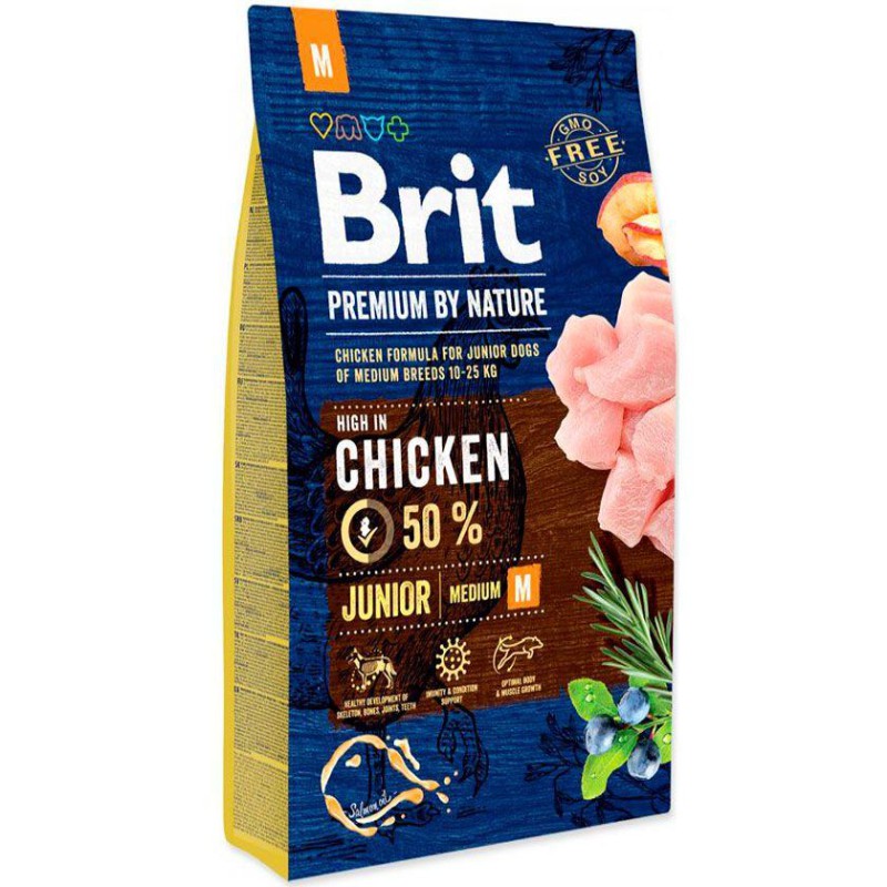 Brit Premium Junior Medium M для цуценят середніх порід із куркою 15 кг